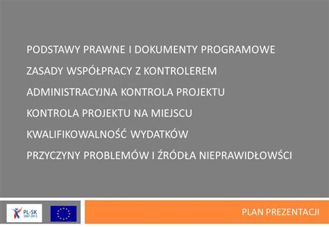 KONTROLA I ROZLICZANIE PROJEKTÓW REALIZOWANYCH W RAMACH PROGRAMU