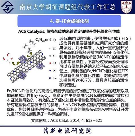 南京大学胡征课题组代表工作汇总 清新电源