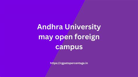 Andhra University May Open Foreign Campus