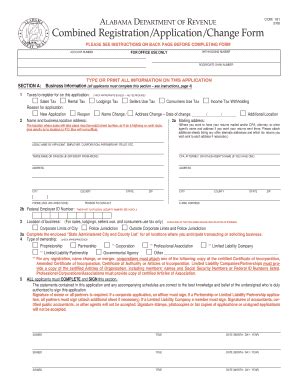 Fillable Online Ador State Al Combined Registration Application Change