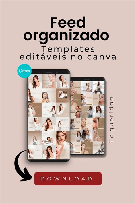 Feed Organizado Pack De Templates Edit Veis No Canva Para Instagram