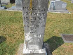 Margaret Josephine Mclendon Nicholson M Morial Find A Grave