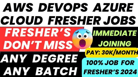 Aws Fresher Jobs Devops Fresher Jobs Azure Devops Jobs Cloud Jobs