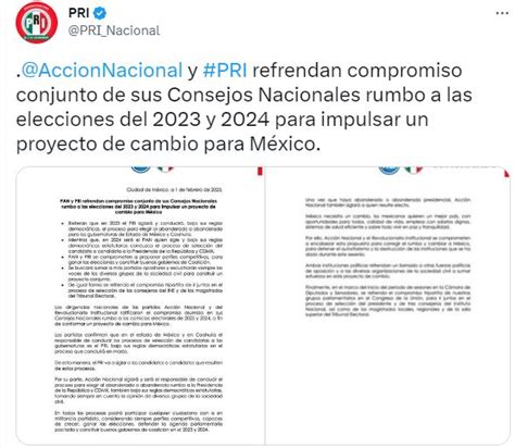 PAN Y PRI Refrendan Compromiso Conjunto De Sus Consejos Nacionales