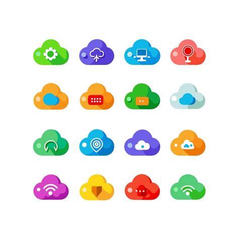 Premium Vector Cloud And Cloud Storage Icon Set Vector