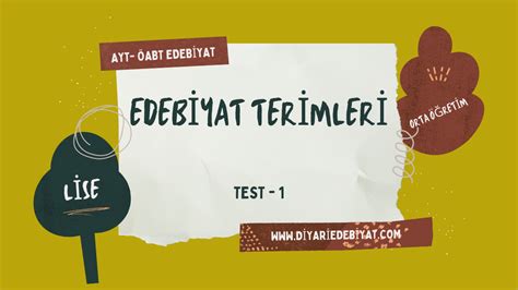 Edeb Yat Ter Mler Test Diyar Edebiyat