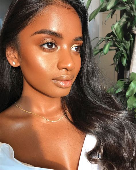 Fvbdvtch Natural Glowy Makeup Minimal Makeup Look Dark Skin Makeup