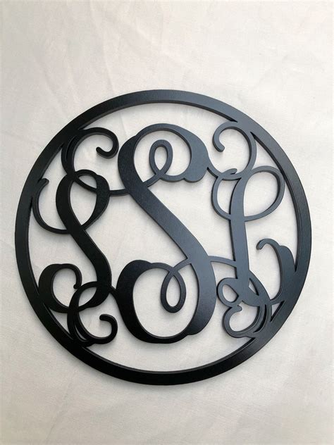 Laser Cut Round Monogram Sign Laser Cut Monogram Sign Etsy