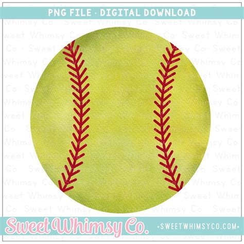 Watercolor Softball Png Printable Designs Png Digital Design