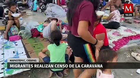 Integrantes De La Caravana Migrante Realizan Censo En Mapastepec