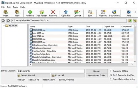 Express Zip File Compression & Zipping Software Screenshots