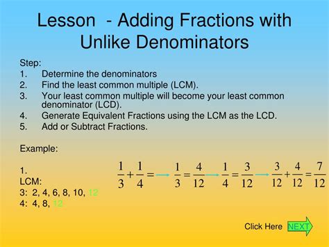 Adding Fractions With Unlike Denominators Trosposts