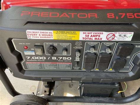 Predator 8750 gas generator - Legacy Auction Company