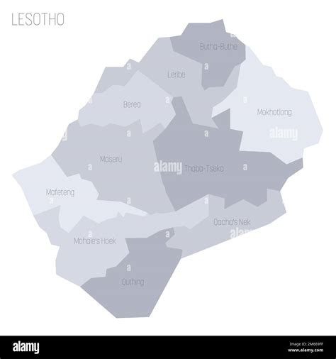 Lesotho Politische Karte Der Verwaltungseinheiten Bezirke Graue