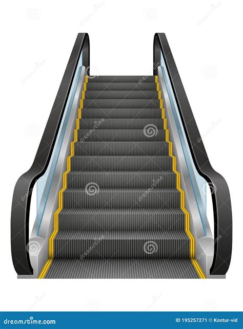 Realistic Escalator Illustration Cartoon Vector Cartoondealer