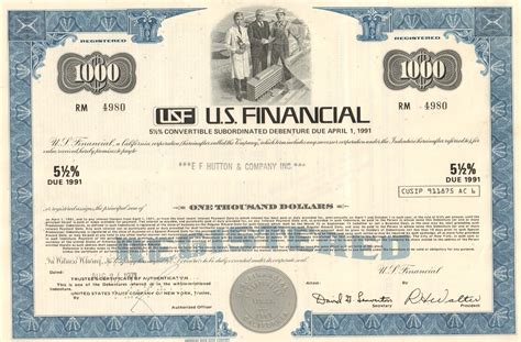 Us Financial Usf Bonds 1971