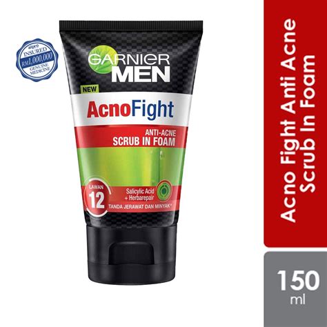 Garnier Men Acno Fight Anti Acne Scrub Foam Ml Shopee Malaysia