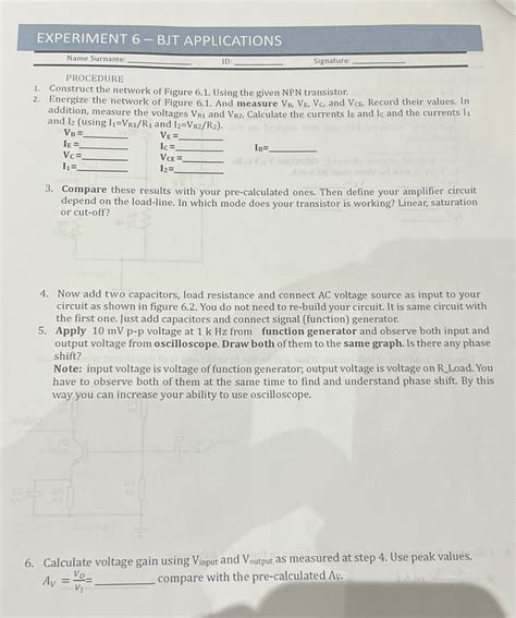Solved Experiment 6 ﻿bjt Applicationsname