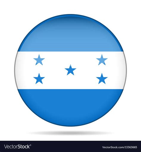 Flag Of Honduras Shiny Round Button Royalty Free Vector