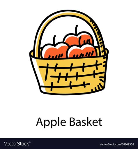 Apple basket Royalty Free Vector Image - VectorStock