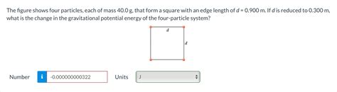 Solved The Figure Shows Four Particles Each Of Mass G Chegg