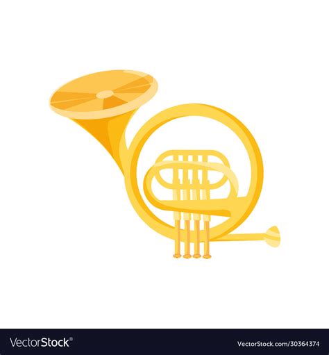 French horn on white background Royalty Free Vector Image