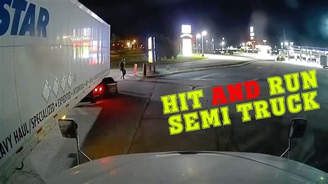 Truck Stop Fails And Hit And Run Bad Truck Driver Skill Youtube