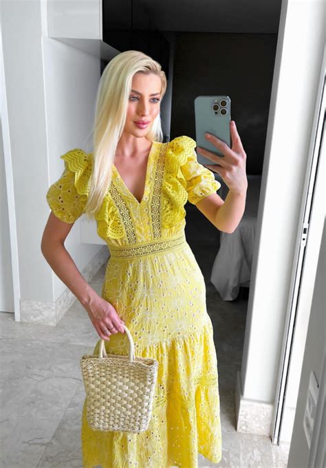 Vestido Midi Laise Amarelo Vestidos JJ Modas