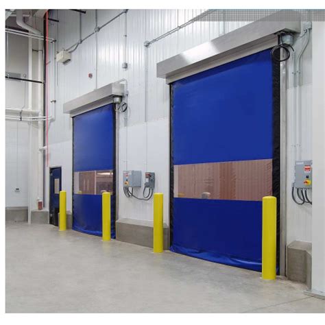 Blue Pvc Fabric High Speed Rapid Roll Up Doors For Warehouse Size