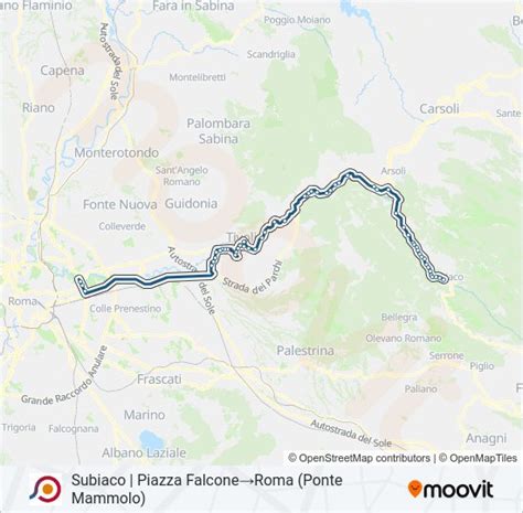 Cotral Route Schedules Stops Maps Subiaco Piazza Falconeroma