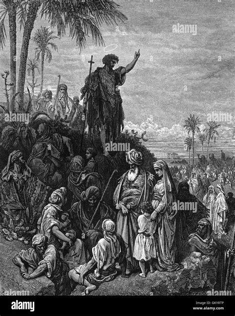 Engraving of John The Baptist Preaching in The Wilderness by Gustave ...