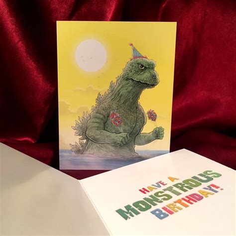 Godzilla Birthday Card Godzilla Birthday Birthday Cards Bday Cards