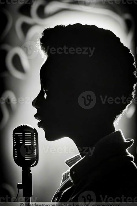 singer man studio silhouette photo black white vintage backlit portrait ...