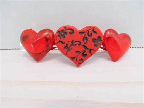 Valentine Button Barrette Heart Barrette Valentine Ts Ts For