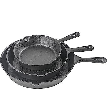 Amazon Jim Beam HEA Set Of 3 Pre Seasoned Cast Iron Skillets With