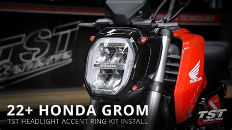 How To Install A Tst Headlight Accent Ring Kit On A 2022 Honda Grom By Tst Industries Youtube