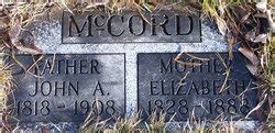 John A McCord 1818 1908 Homenaje De Find A Grave