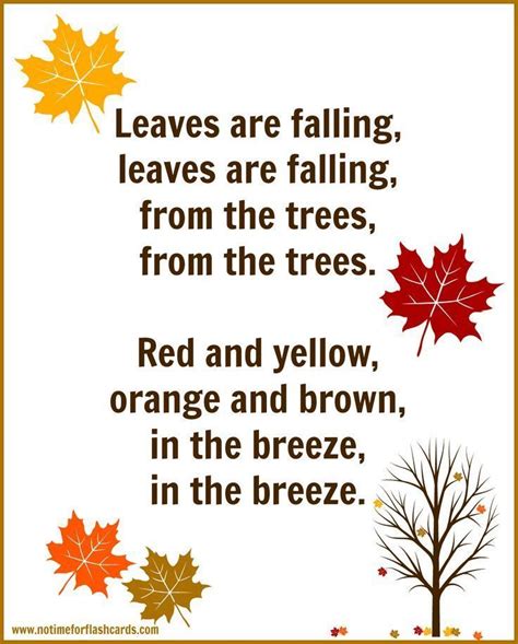 Fall Song For Preschool With Free Printable Lyrics Fall Preschool