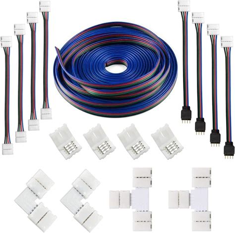 Fsjee Mm Pin Led Strip Connector Kit With Ft Extension Cable