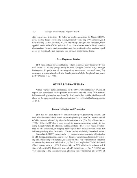 Carcinogenic Effects Of Jet Propulsion Fuel Toxicologic