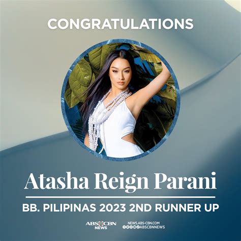 Abs Cbn News On Twitter Congratulations Second Runner Up Is Atasha