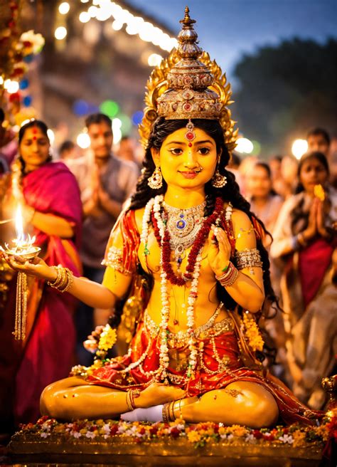 Lexica People Enjoying Navarati First Day By Praying And Chanting Maa