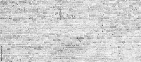 Abstract White Brick Wall Texture For Pattern Background Wide Panorama