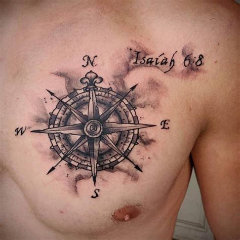 Compass Rose Chest Tattoo