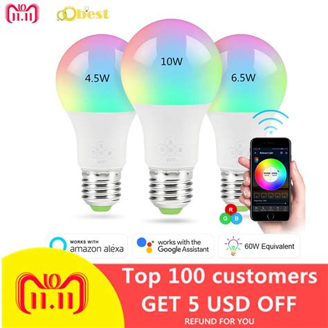 E Smart Light Bulb Wifi Led Light Bulb Wake Up Lights W W W