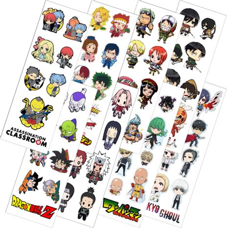 Combo De Planchas De Stickers De Anime Fandomo