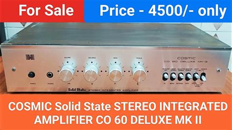 Cosmic Stereo Integrated Amplifier Co Deluxe Mk Ii Contact No