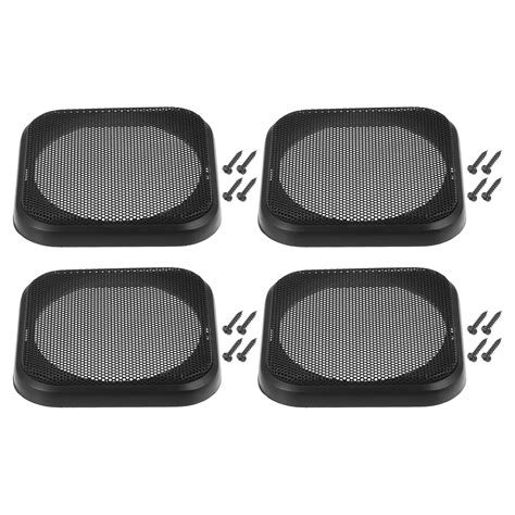 Unique Bargains 4 Set 4 Car Speaker Grills Cover Mesh Square 4 Inch