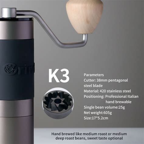 K Kingrinder Moulin Caf Manuel Portable En Aluminium Noyau De