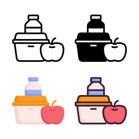 Lunch Box Icon Set Style Collection 10008869 Vector Art At Vecteezy